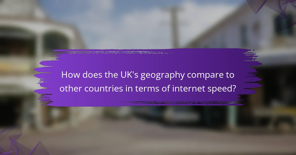 How does the UK's geography compare to other countries in terms of internet speed?