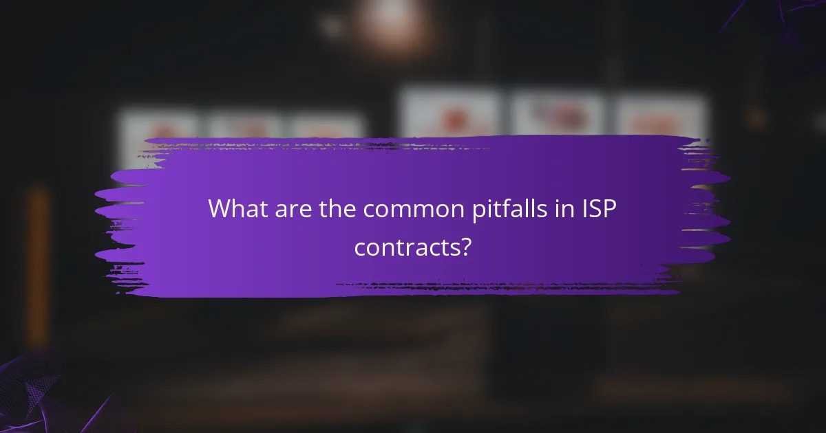 What are the common pitfalls in ISP contracts?